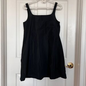 COS Black Contrast Panel Nylon & Jersey Mini Dress